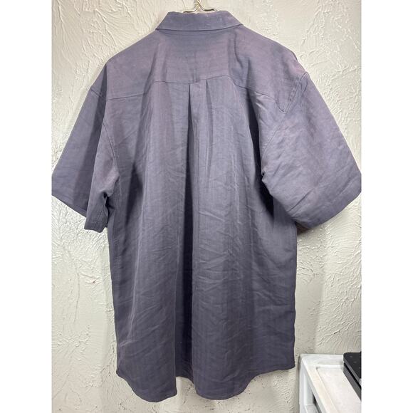 David Adams Collection Men’s Short Sleeve Button Up Shirt Gray Classic Sz Medium - Picture 2 of 4